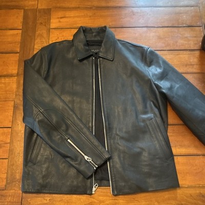 Men s rag & bone Black Sawyer Leather Jacket-  LARGE 