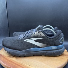 Brooks Ghost 16 Men's Size 10 Running Shoes Black White Blue (1104181D046)