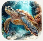 Hayleybug 2 oz Coral Voyager Sea Turtle Silver Cast Bar w/ COA mintage 15