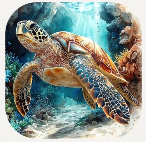 Hayleybug 2 oz Coral Voyager Sea Turtle Silver Cast Bar w/ COA mintage 15