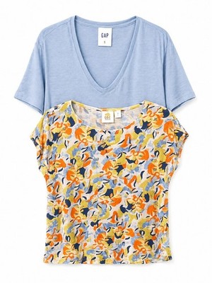 Lot Of 2 Women's 100% Linen T-shirts Sz L -Gap, C & C California -Beach Vacation