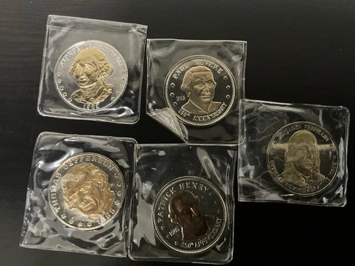 American Revolution Double Eagle 250th Anniversary Commem Gold Gilded Coins - 5