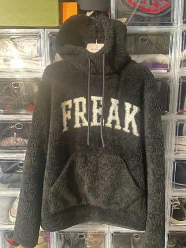 Rare Moncler Genius ‘FREAK' SLOGAN INTARSIA FLEECE Hoodie Retail $1950