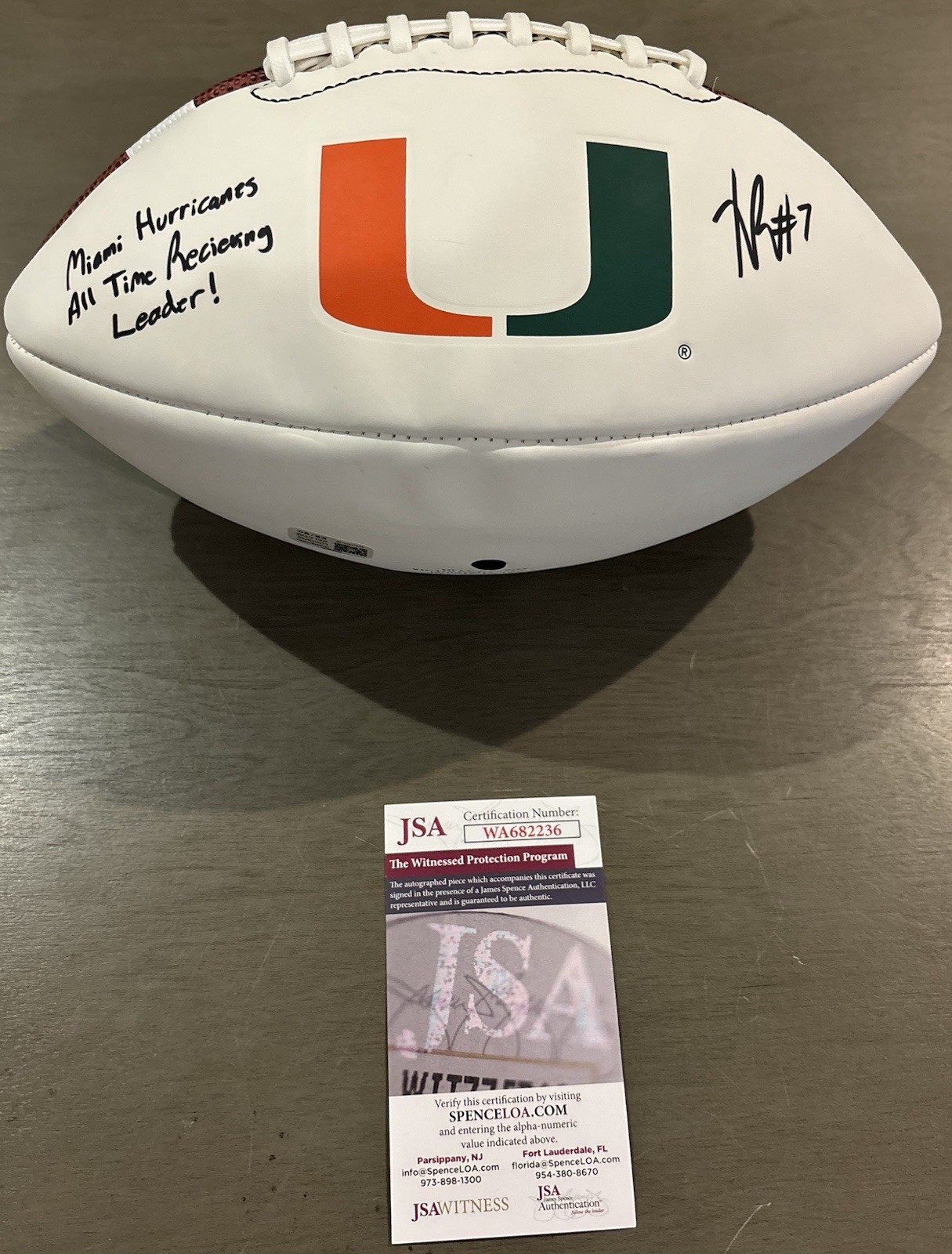 Xavier Restrepo Signed Autographed Inscribed Miami Hurricanes Football JSA COA 