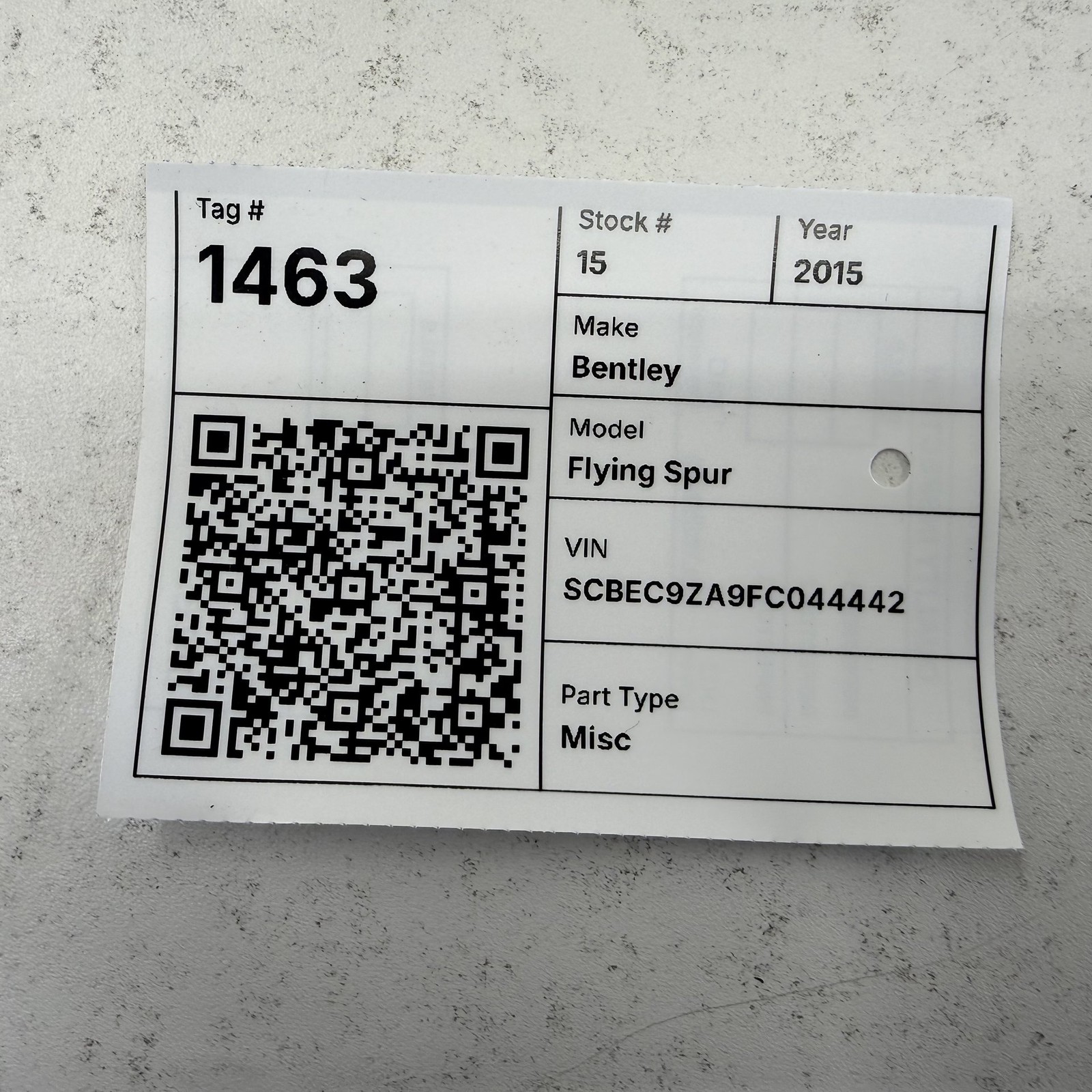 Bentley Flying Spur 2014-2018 Washer reservoir P/N 3W0955449J