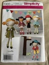 NEW Simplicity 1900 Sewing Patterns. Doll And Clothes