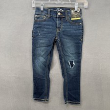 Art Class Kids Skinny Jeans Dark Wash Distressed Adjustable Waist Size 4 NWT