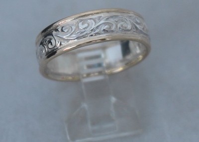 LR200 - 9ct yellow gold and sterling Silver filigree ring