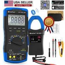Digital TRMS Multimeter AC/DC Volt Ohm Amp Clamp Meter Auto Range LCD 1000V 20A