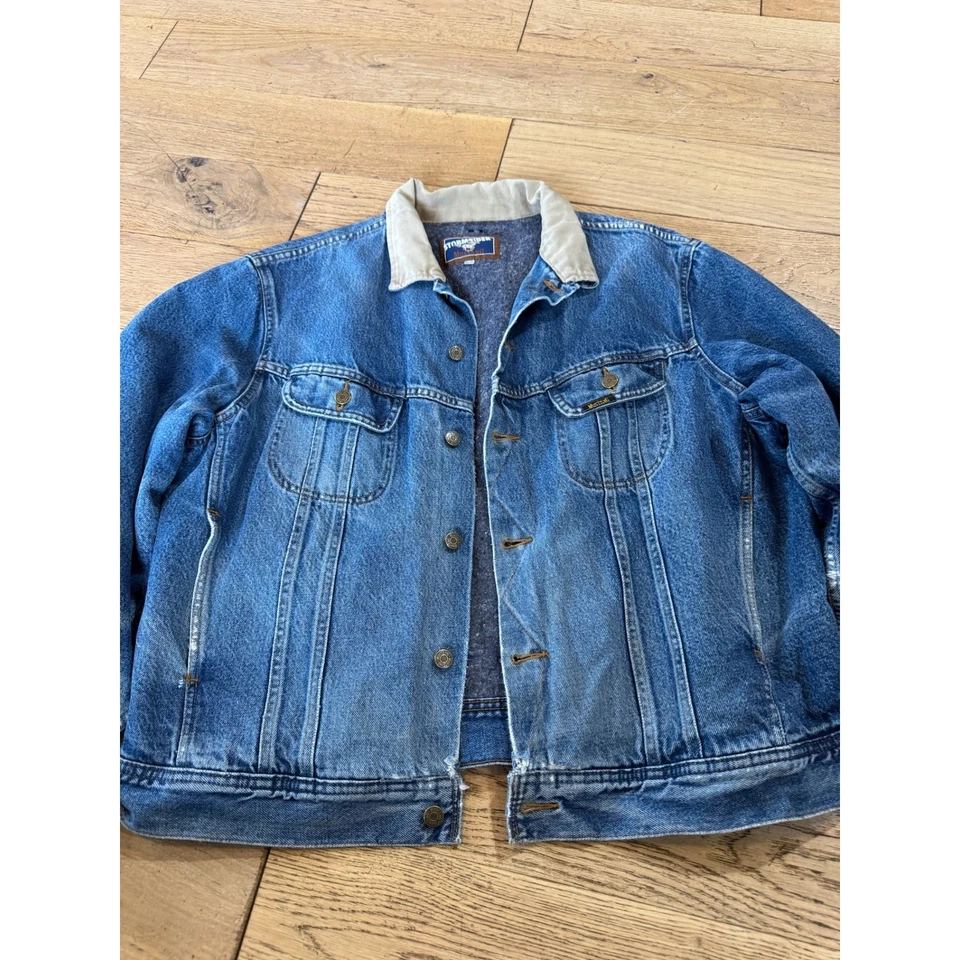 Mustang Stormrider Denim Jacket XL Blue Lined Vintage Trucker Jean Coat - Image 2 of 4