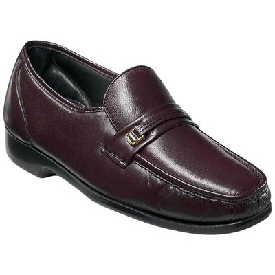 Flörsheim Riva Weinrot Glattes Leder Moc Zehen Bit Kleid Slipper (Sa Men Größe )