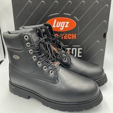 Lugz Pro-Tech Steel Toe Black Work Boots Steel Toe Men’s Size 12 WIDE New