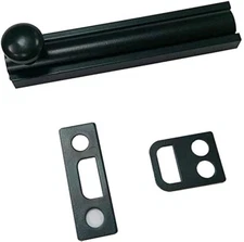 QCAA Solid Brass Surface Bolt, 3", Matte Black, 1 Pack, Made in Taiwan 3"