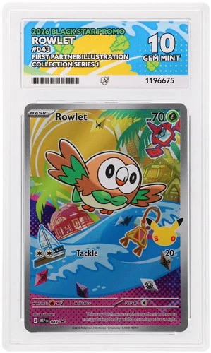 Rowlett 043 - Ace 10 - Graded Pokemon Card