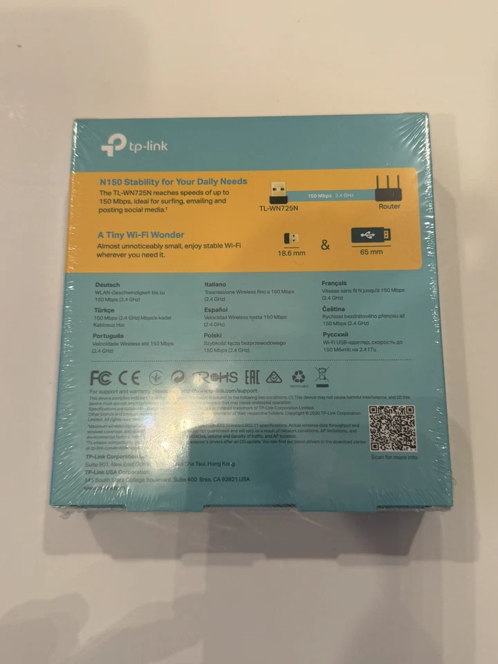 TP-Link TL-WN725N N150 150Mbps Wireless Nano USB 2.0 WiFi Network Adapter Dongle - Image 2 of 4