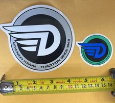 Downing Hawaii Surfboards Grey White Blue Green Wings Vintage Sticker 2pc Lot