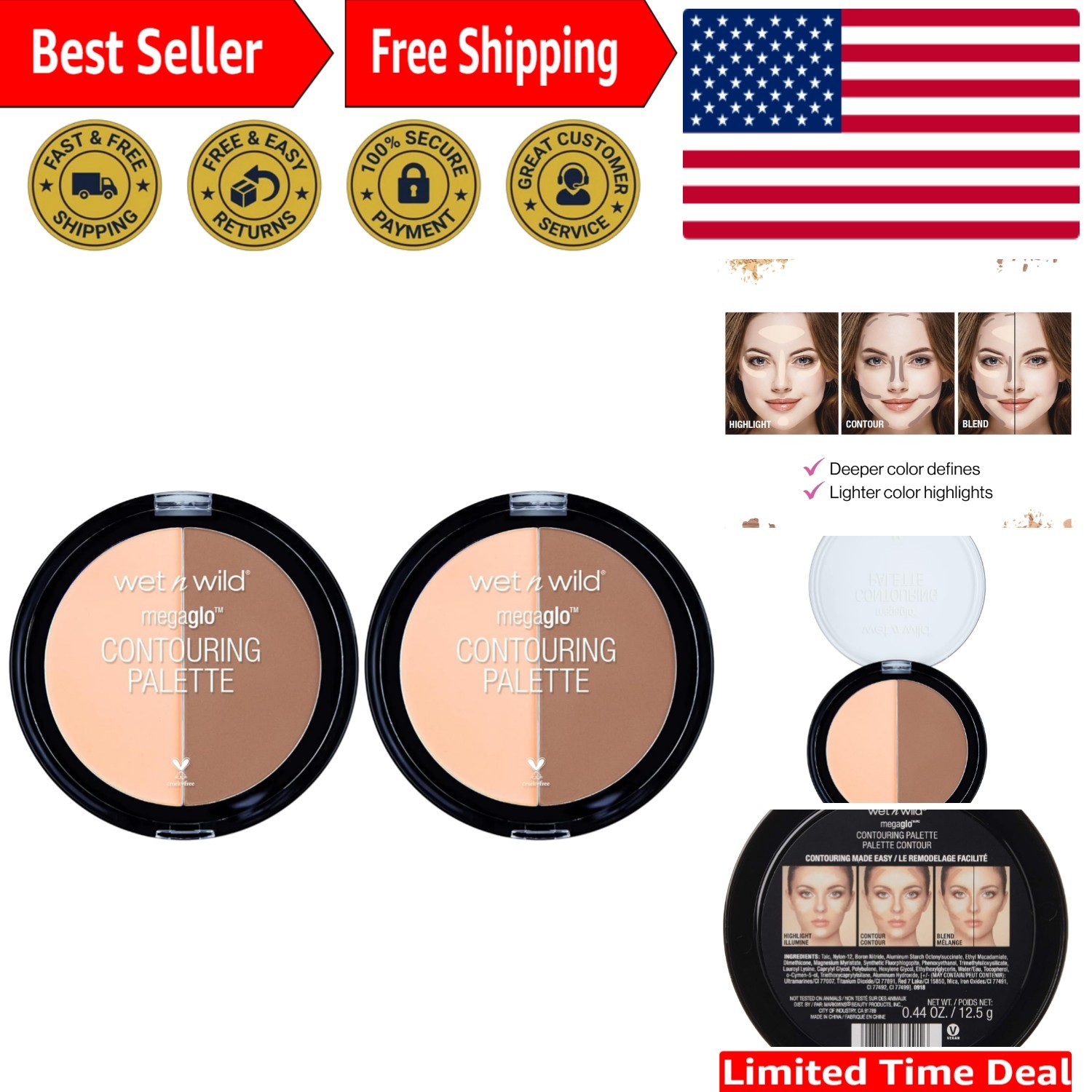 Matte Finish Contouring Powder Duo - Sculpt and Highlight Your Best Features