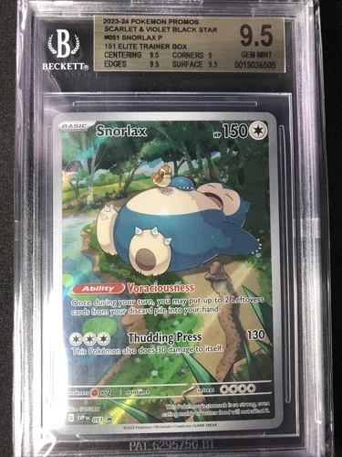 2023 POKEMON SVP EN-SV BLACK STAR PROMO 151 GEM MINT SNORLAX BGS 9.5
