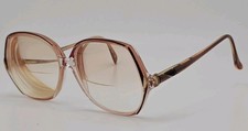 Vintage Gloria Vanderbilt 733 Oversized Square Eyeglasses Zyloware Blush USA