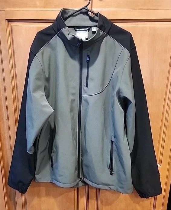 Black Diamond Jacket Mens XXLarge Green Black Soft Shell Full Zip Casual Coat