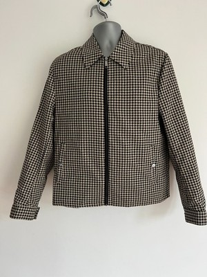 Ted Baker Harrington Jacket Mens TB 3 UK M Valdes Jacquard Black Taupe Dogtooth