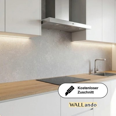 WALLando Premium Küchenrückwand, individueller Größenzuschnitt - Steingrau Hell