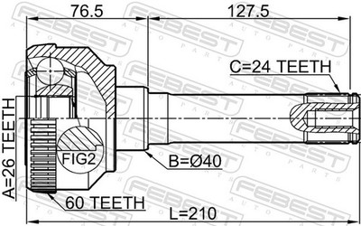 Für FEBEST 2910-DEF OUTER CV JOINT 26X40X24