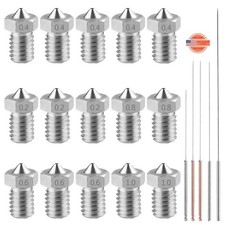 15 boquillas de acero inoxidable M6 para impresora 3D, cabezales de impresión