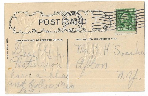Postal de Halloween firmada por artista HBG "Si Halloween simplemente no fuera de noche..." - Imagen 2 de 2