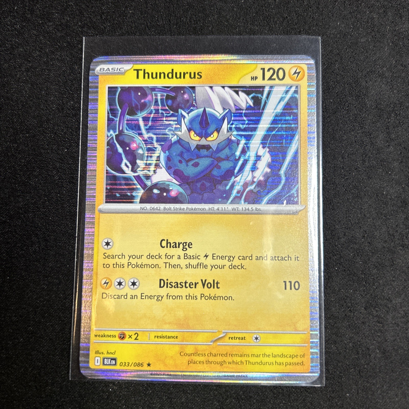Thundurus 33/86 Holo Black Bolt -Near Mint- Pokemon TCG