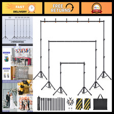 Adjustable Backdrop Stand Kit - 6 Widths, 10x7.5ft for Photography  Parties