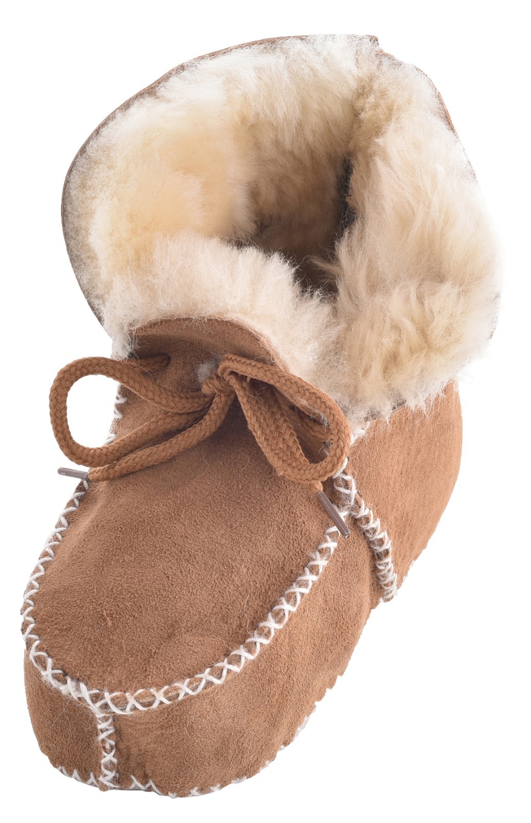 Baby Sheepskin Booties Luxury Sheepskin Cross Stitch Pattern Lace Tie Newborn