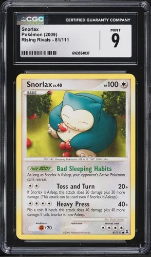 CGC 9 Snorlax Rising Rivals 2009 Pokemon Card #81