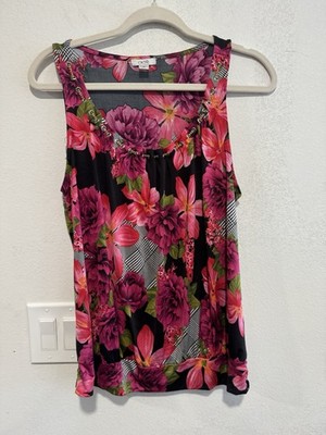 Cache Floral Top Animal Houndstooth Chain Stretchy Large