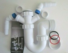 WASHING MACHINE DOUBLE APPLIANCE McALPINE 40mm ADJUSTABLE P TRAP