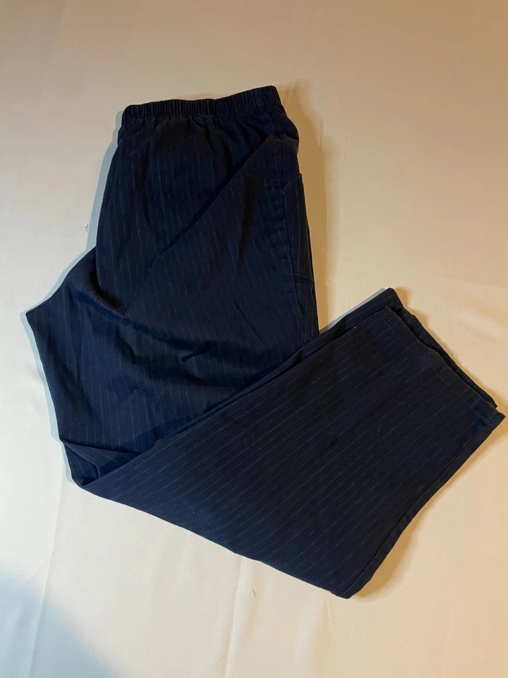 Just My Size JMS Dress Pants Womens Size 1X/16W Blue Pinstriped Trousers Career - Image 4 of 4