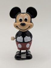 Vintage Disney Mickey Mouse Tomy Wind-Up Toy Figure 3.5"