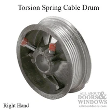 Torsion Spring Cable Drum Right Hand, Diecast, 1/8" Cable, Red, 265 lb