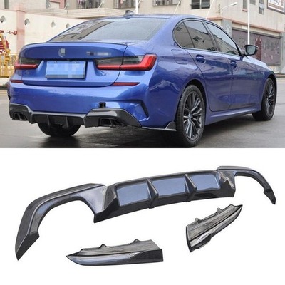For BMW G20 M Tech 2019UP Carbon Fiber Rear Bumper Diffuser Splitter Winglet Fin