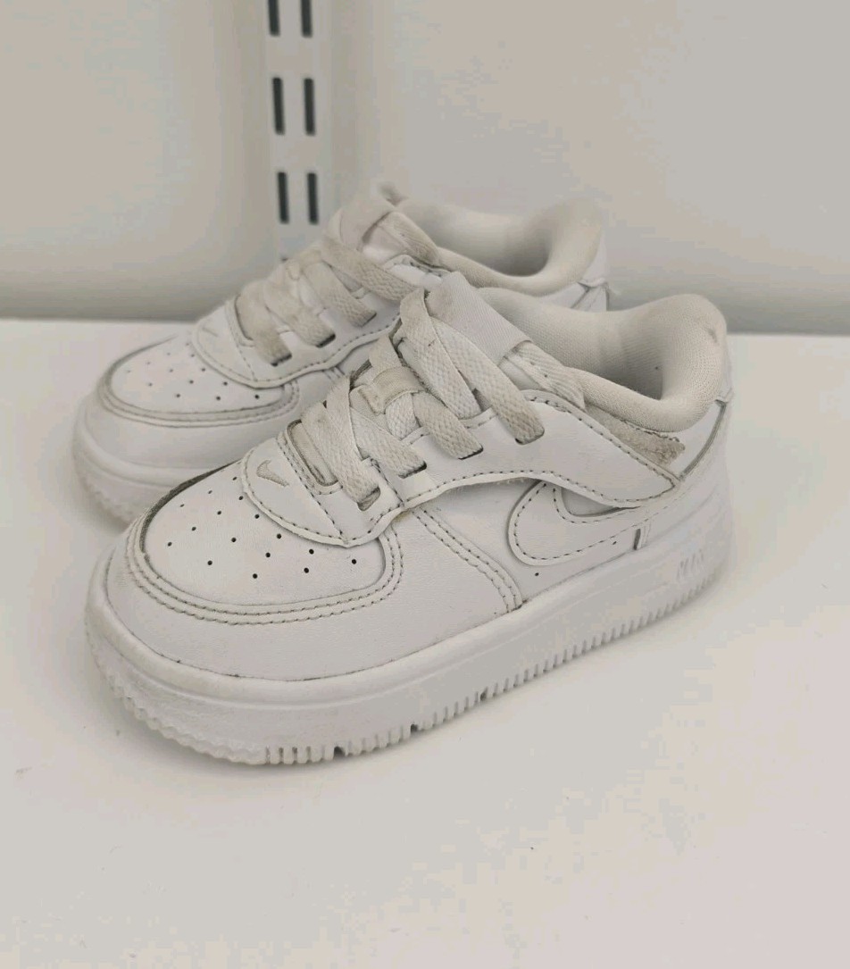 Nike Air Force 1 Easy On Toddler Size 7c Triple White | eBay
