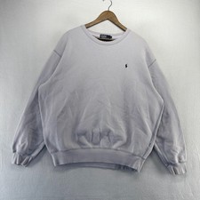 Vintage Ralph Lauren Sweatshirt Men's Large Blue Gray Faded Crewneck Pony 90s