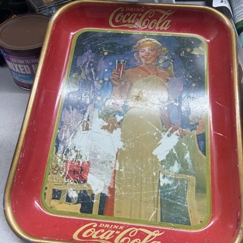 1935 Orig Vintage Metal "Coca Cola Advertising Tray" American Art Works Inc