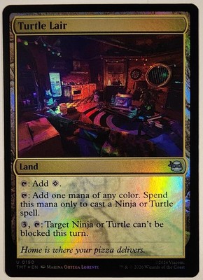 Turtle Lair 0190 Foil Teenage Mutant Ninja Turtles Magic: The Gathering Land NM