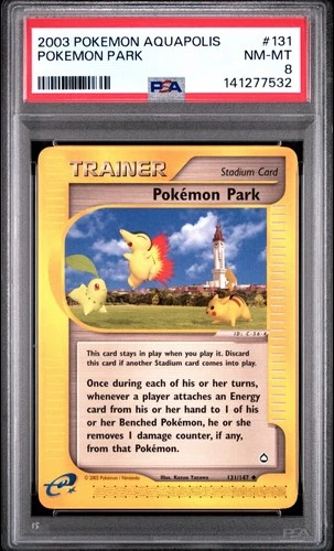 PSA 8 Pokemon Park 131/147 Aquapolis Uncommon 2003 Pikachu Cyndaquil Chikorita