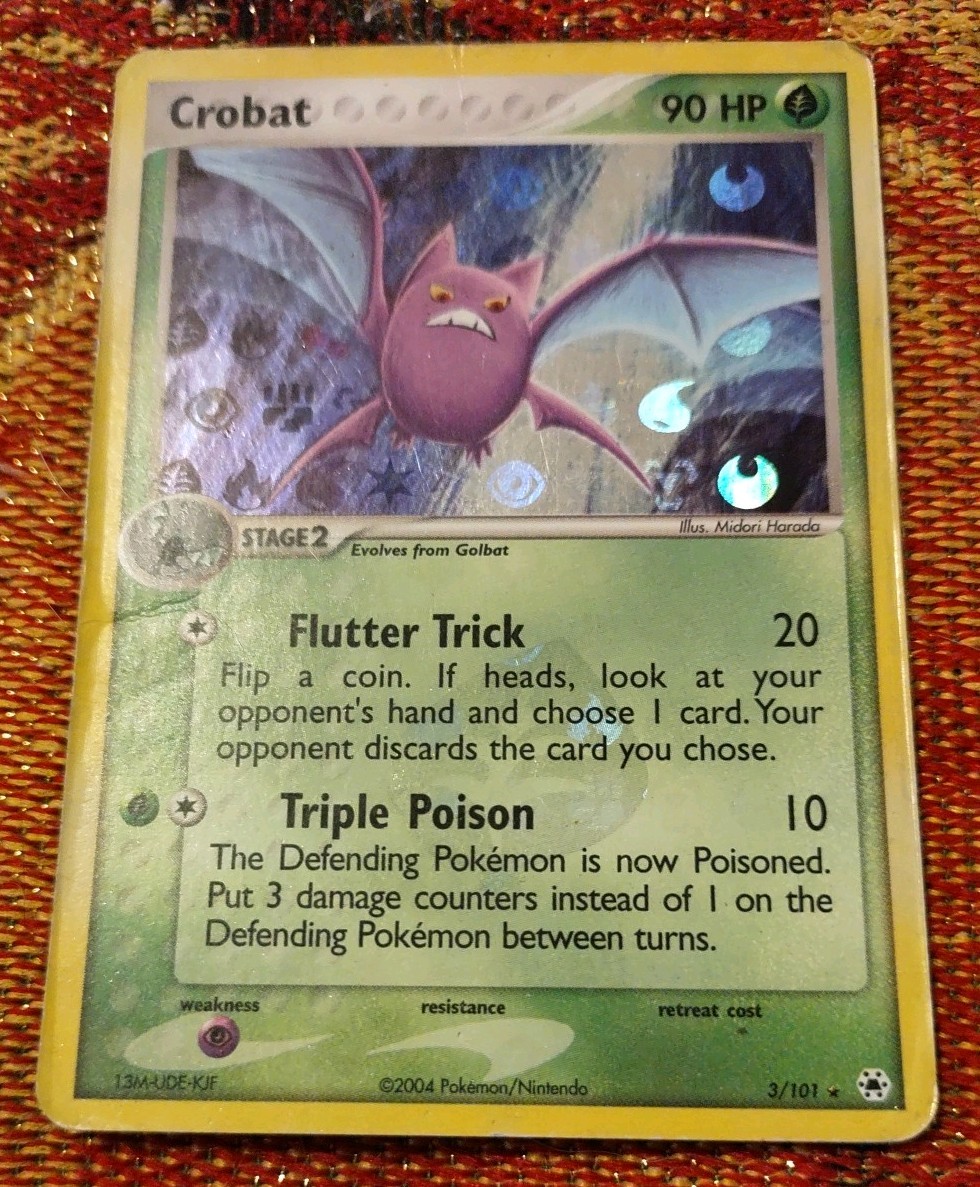 Pokemon Holo Rare Crobat 3/101 Reverse Holo Hidden Legends