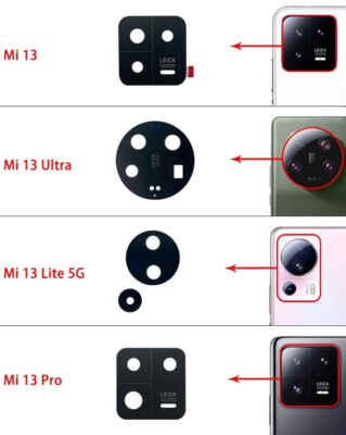 Xiaomi Mi 13,13 Pro,13 Lite,13 Ultra - Kamera Linse Glas Ersatz Lens Cam Maincam