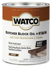 16 oz Hazelnut Butcher Block Oil Stain Nontoxic Food Safe Protects Wood Surfaces