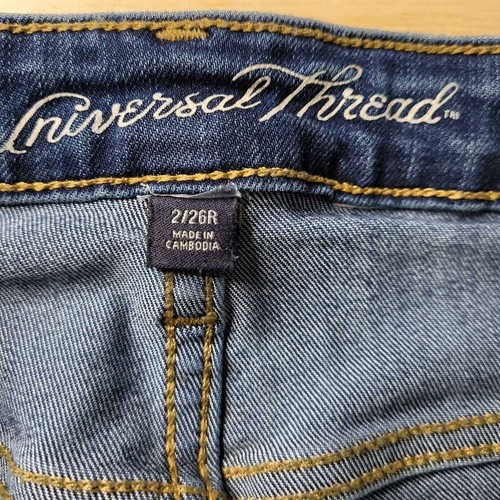 Universal Thread Womens Skinny Jeans Blue Distressed Stretch Medium Wash Denim 2 - Picture 6 of 7