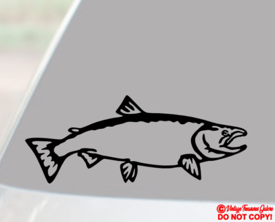 KING SALMON FISH Vinyl Decal Sticker Car Window Wall Bumper Chinook Fly Fishing