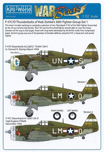 KW132163 Kits-World 1:32 Republic P-47C/Ds of Hub Zemke's 56th Fighter Group - Bild 1 von 4